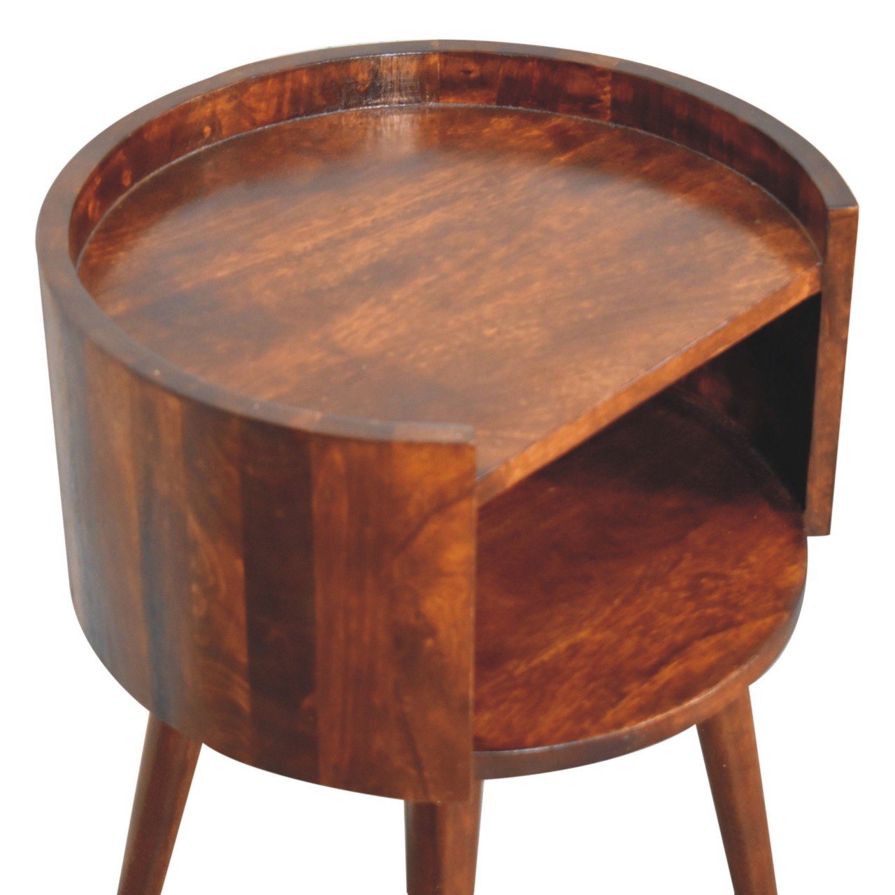 Szafka nocna z litego drewna mango – kasztanowa, 40 cm — model IN3781 - Image 5