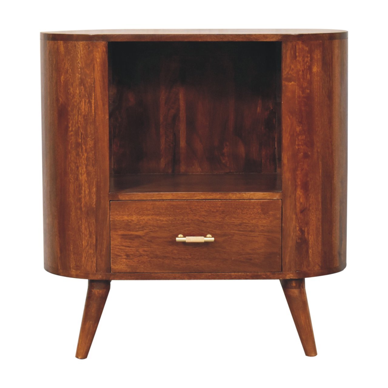 Szafka z litego drewna mango – kasztanowa, 75 cm — model IN3783