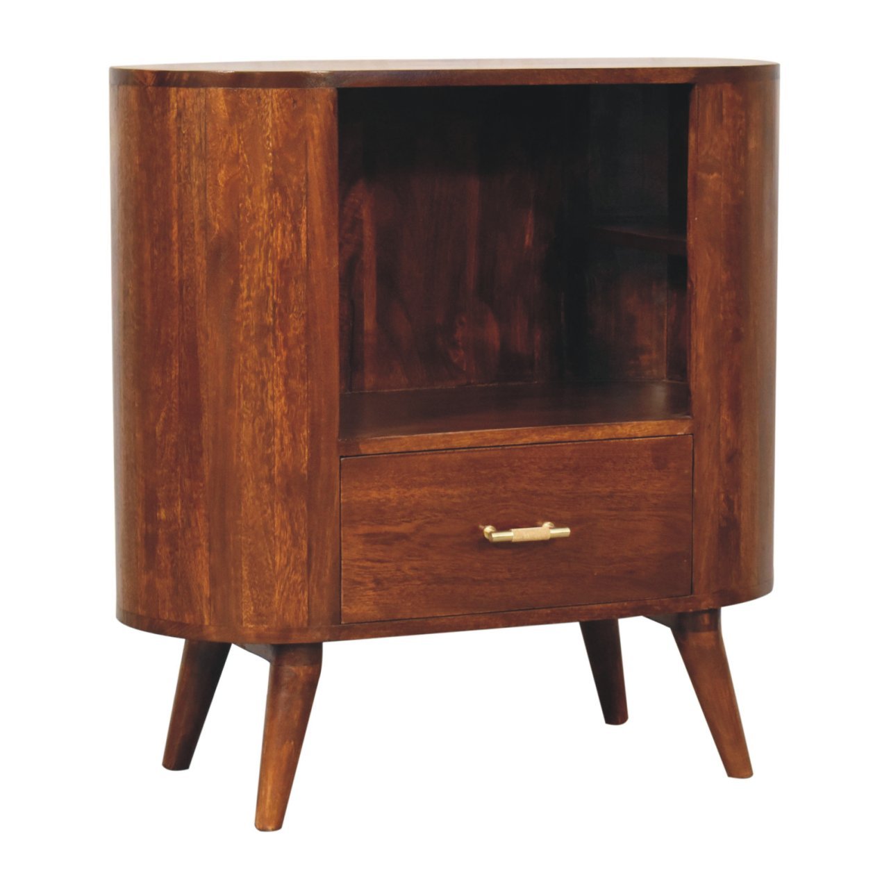 Szafka z litego drewna mango – kasztanowa, 75 cm — model IN3783 - obrazek 3