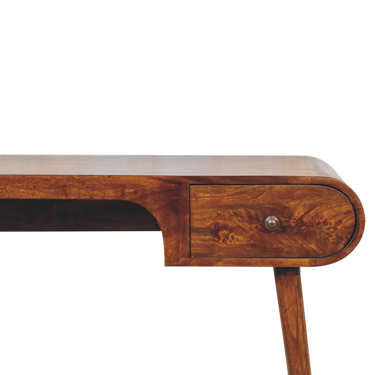 Biurko z litego drewna mango – kasztanowe, 136 cm - obrazek 4
