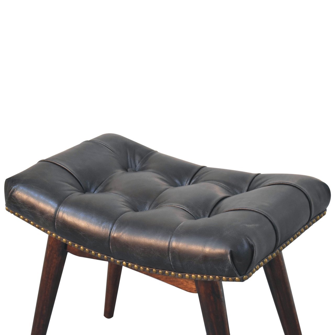 Ławka z litego drewna mango – orzechowa, 63 cm — model IN3812 - obrazek 6