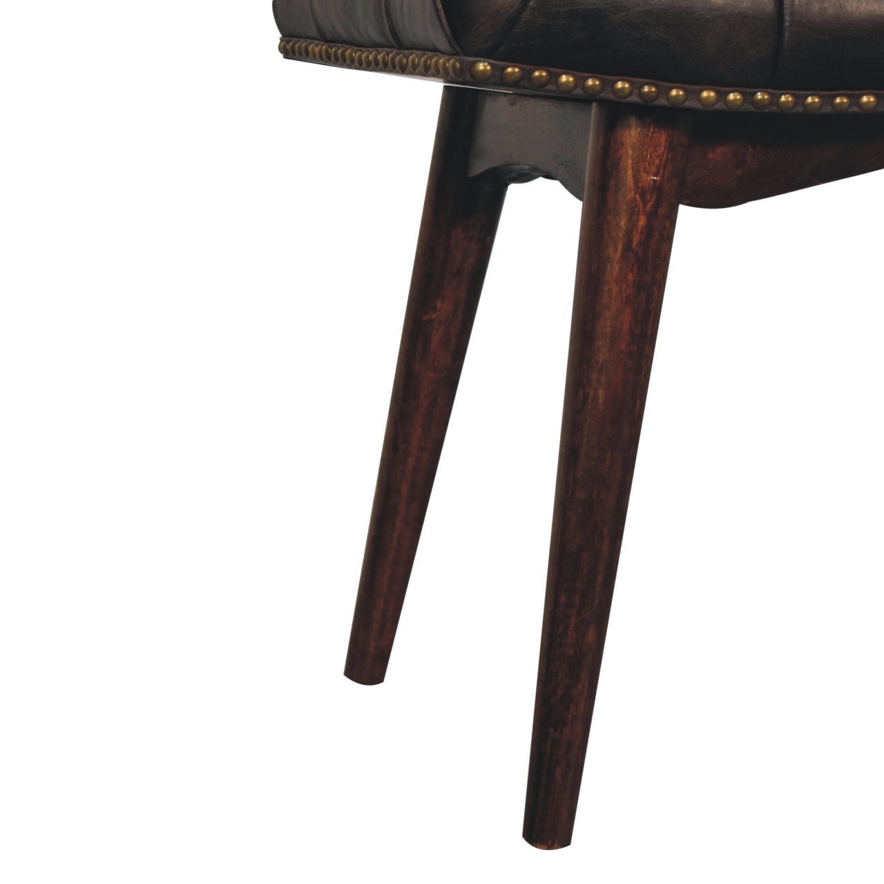 Ławka z litego drewna mango – orzechowa, 63 cm — model IN3812 - obrazek 7