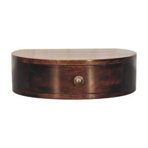 Szafka nocna z litego drewna mango – orzechowa, 40 cm — model IN3814