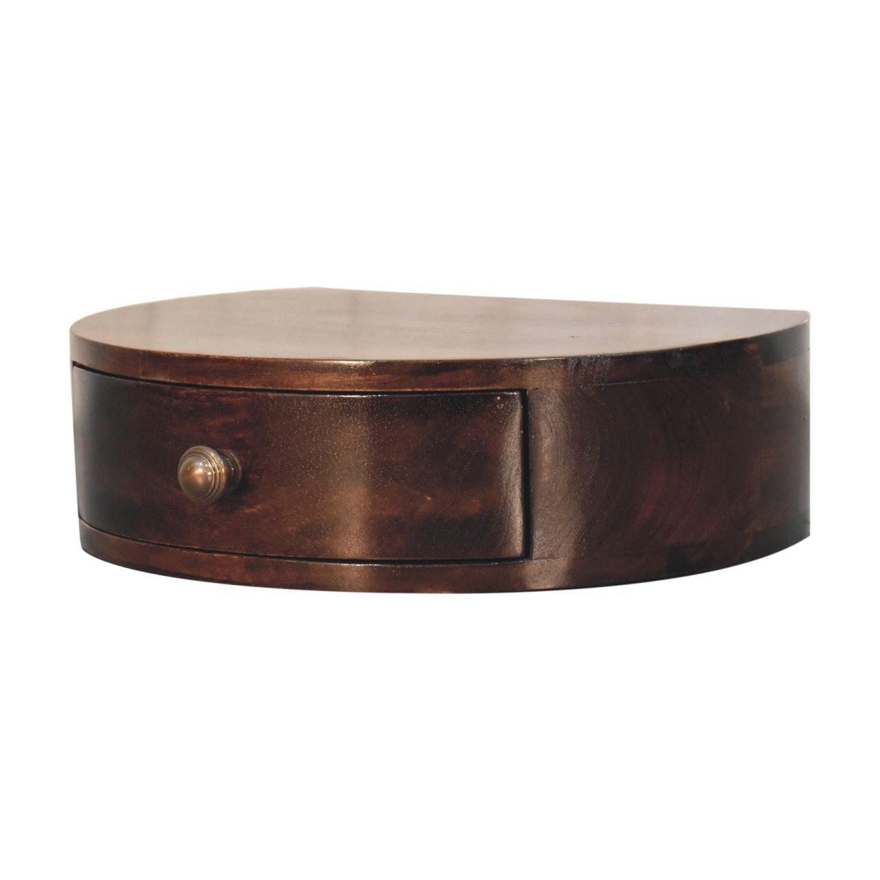 Szafka nocna z litego drewna mango – orzechowa, 40 cm — model IN3814 - obrazek 3