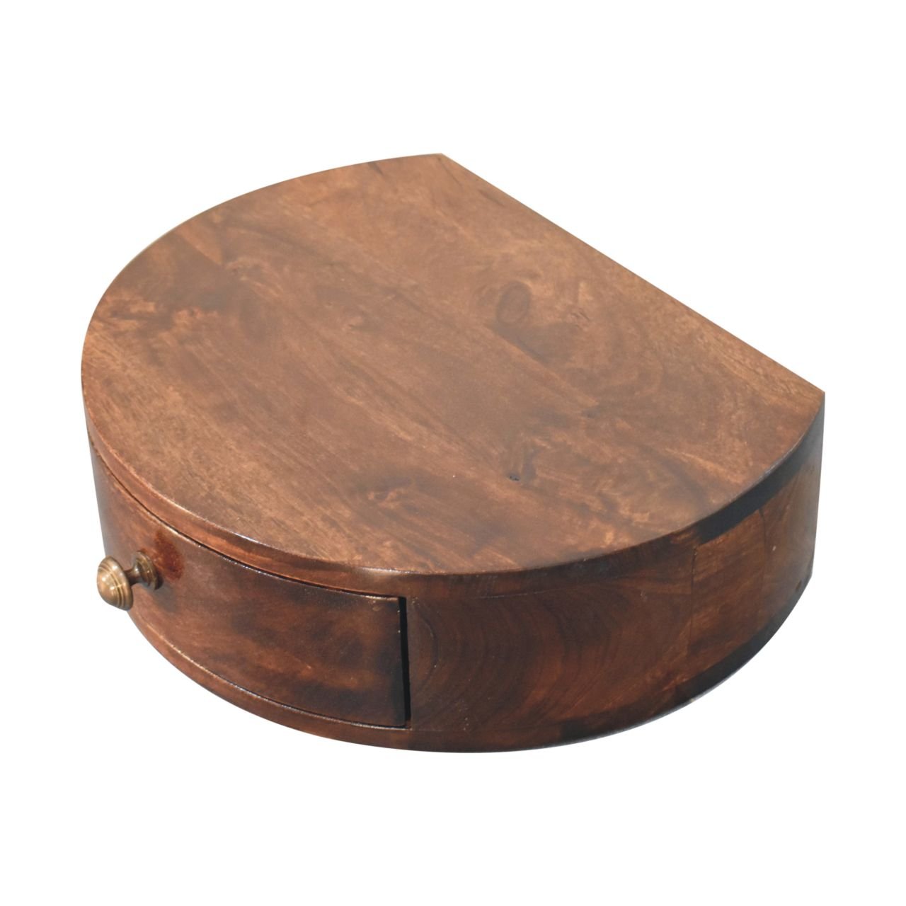 Szafka nocna z litego drewna mango – orzechowa, 40 cm — model IN3814 - obrazek 5