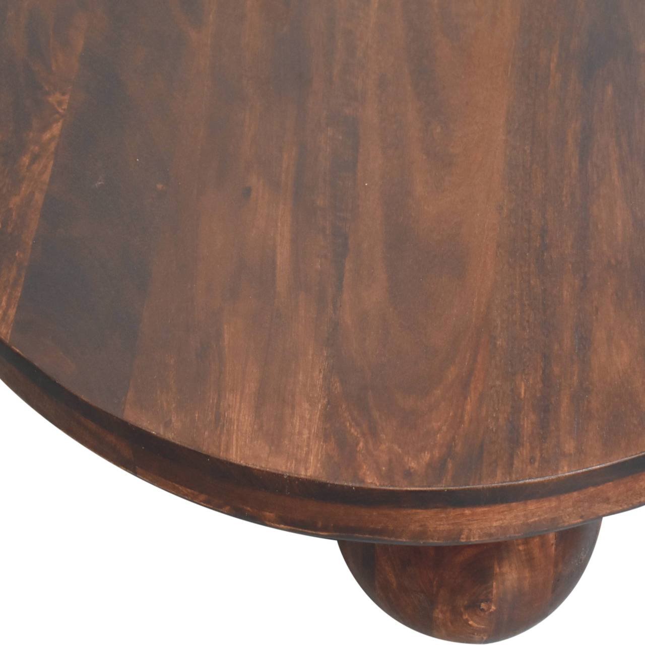 Stolik kawowy z litego drewna mango – orzechowy, 80 cm — model IN3818 - Image 4