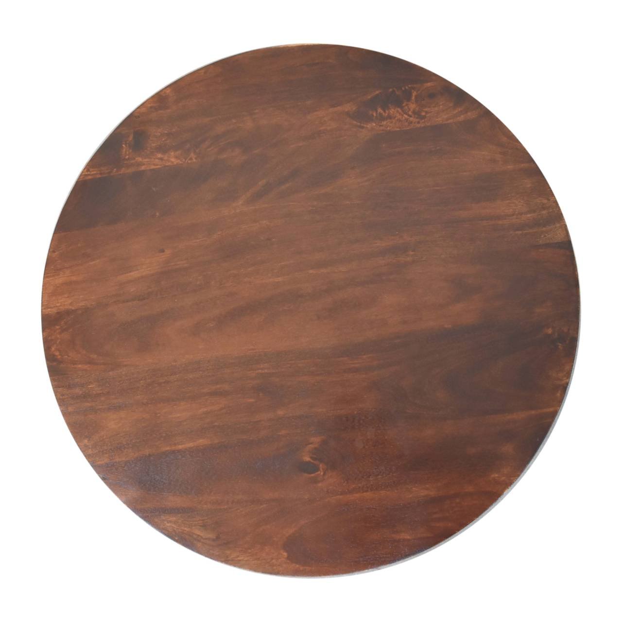 Stolik kawowy z litego drewna mango – orzechowy, 80 cm — model IN3818 - Image 5