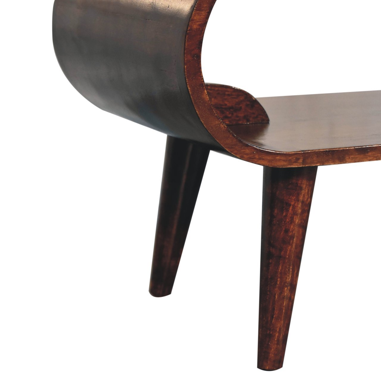 Stolik kawowy z litego drewna mango – orzechowy, 90 cm — model IN3823 - Image 7