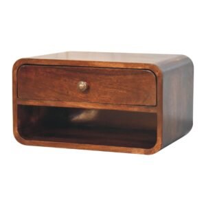 Wisząca szafka nocna Curved California Walnut