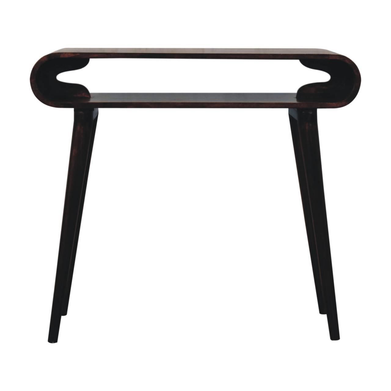 Stół z litego drewna mango – orzechowy, 90 cm — model IN3825