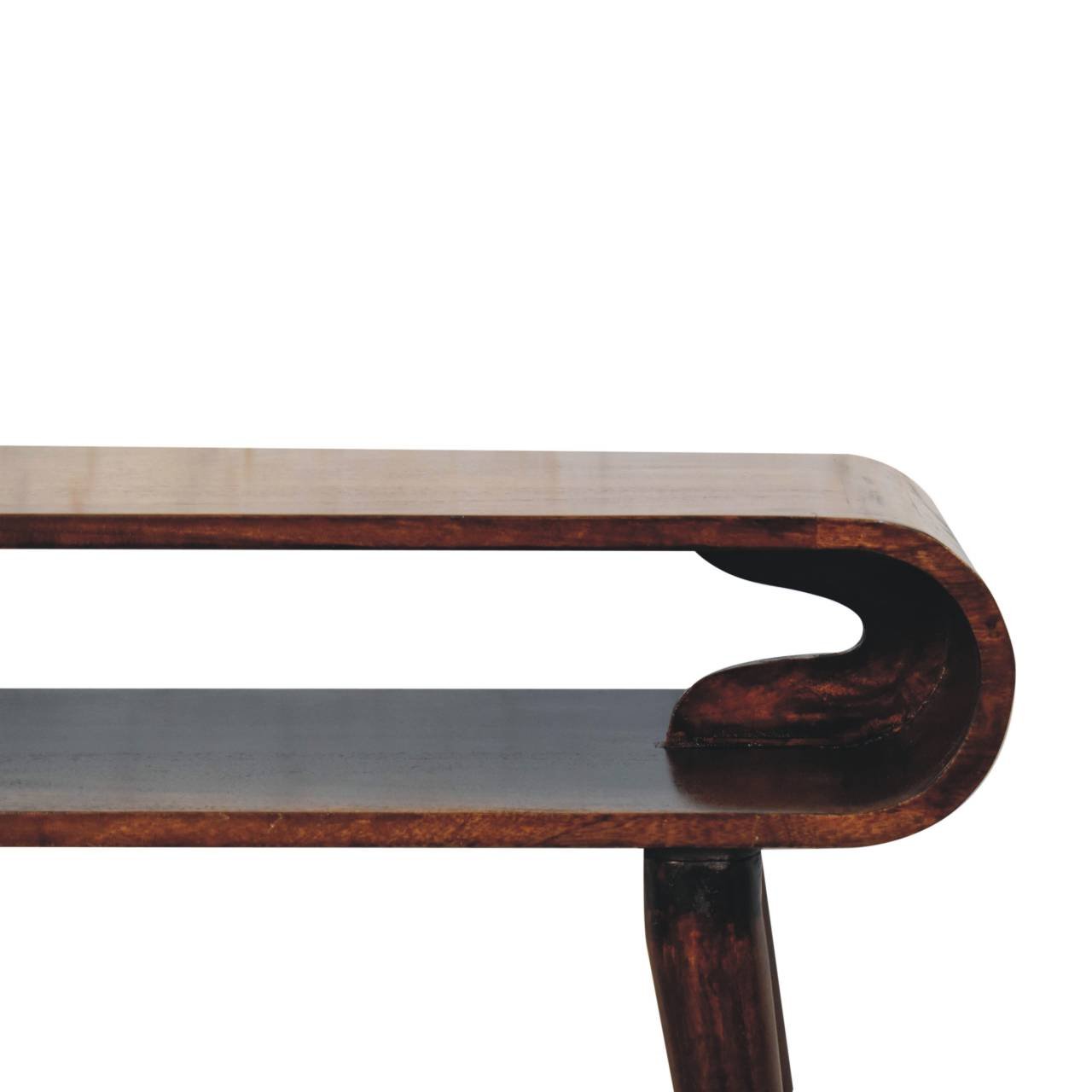 Stół z litego drewna mango – orzechowy, 90 cm — model IN3825 - obrazek 4