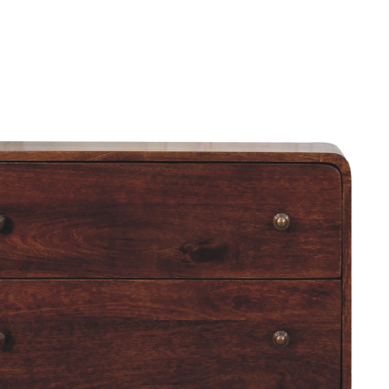Komoda z litego drewna mango – orzechowa, 70 cm - obrazek 3