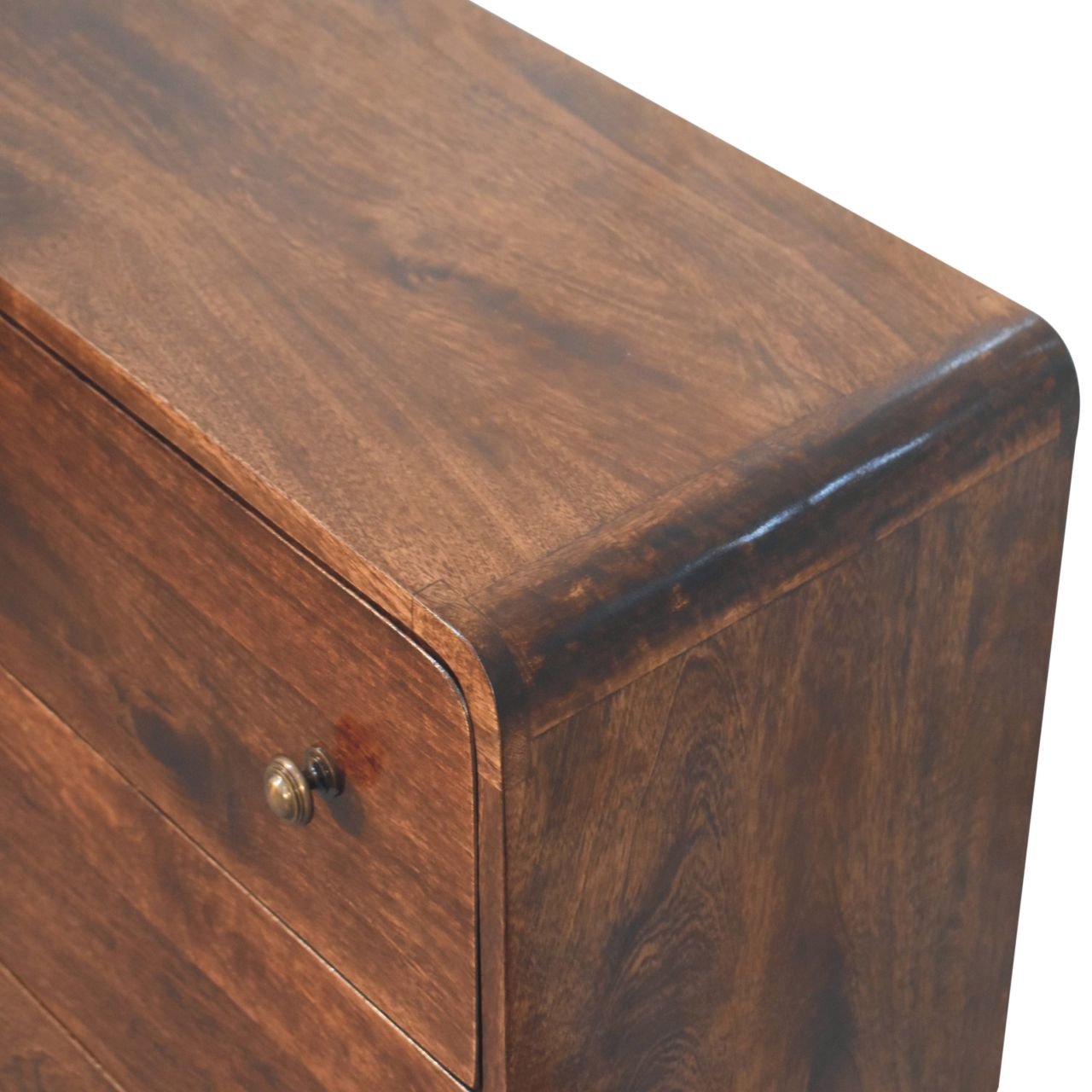 Komoda z litego drewna mango – orzechowa, 70 cm - obrazek 4