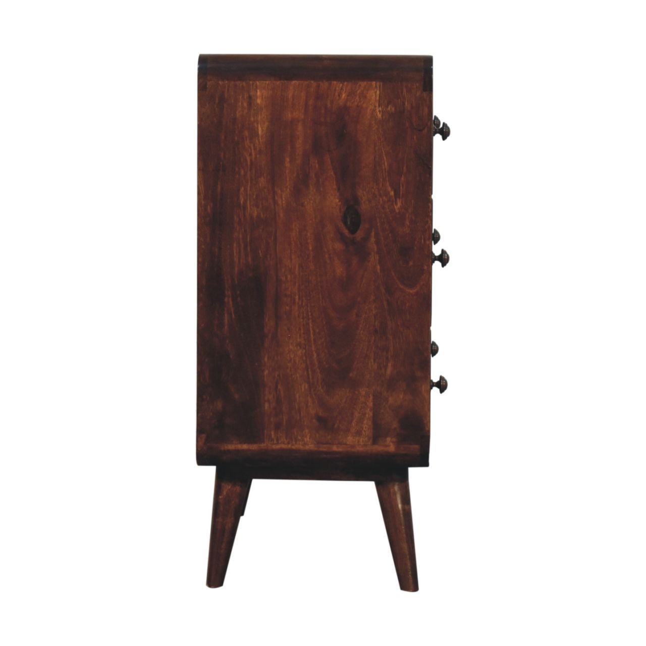 Komoda z litego drewna mango – orzechowa, 70 cm - obrazek 7