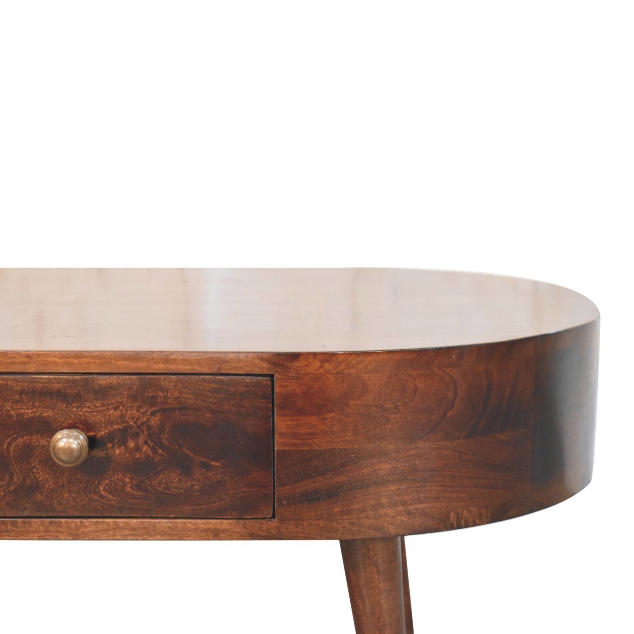Stolik kawowy z litego drewna mango – orzechowy, 85 cm — model IN3829 - Image 3