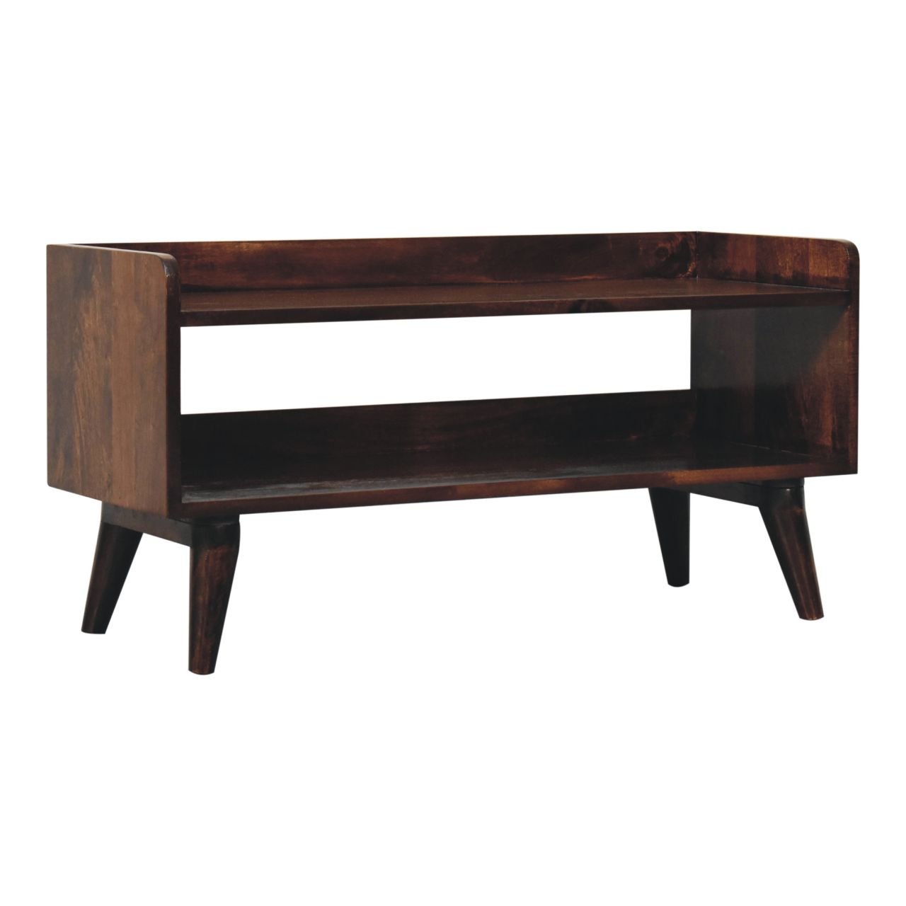 Ławka z litego drewna mango – orzechowa, 90 cm — model IN3830 - Image 2