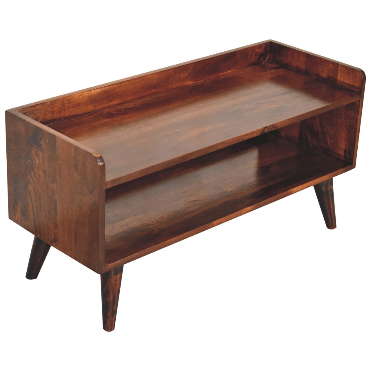 Ławka z litego drewna mango – orzechowa, 90 cm — model IN3830 - Image 6