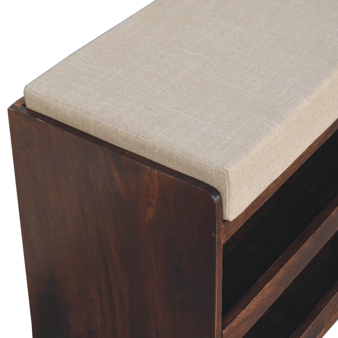Ławka z litego drewna mango – orzechowa, 90 cm — model IN3831 - Image 5
