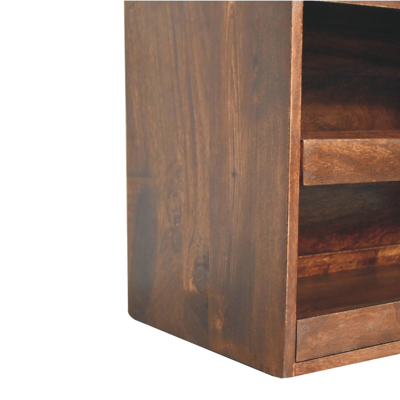 Ławka z litego drewna mango – orzechowa, 90 cm — model IN3831 - Image 7
