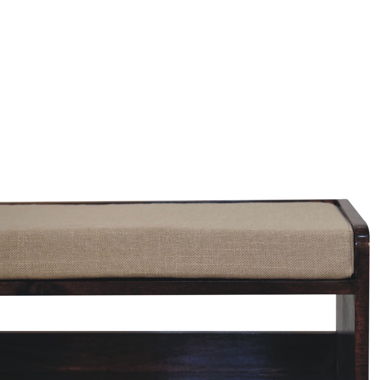 Ławka z litego drewna mango – orzechowa, 90 cm — model IN3832 - Image 3