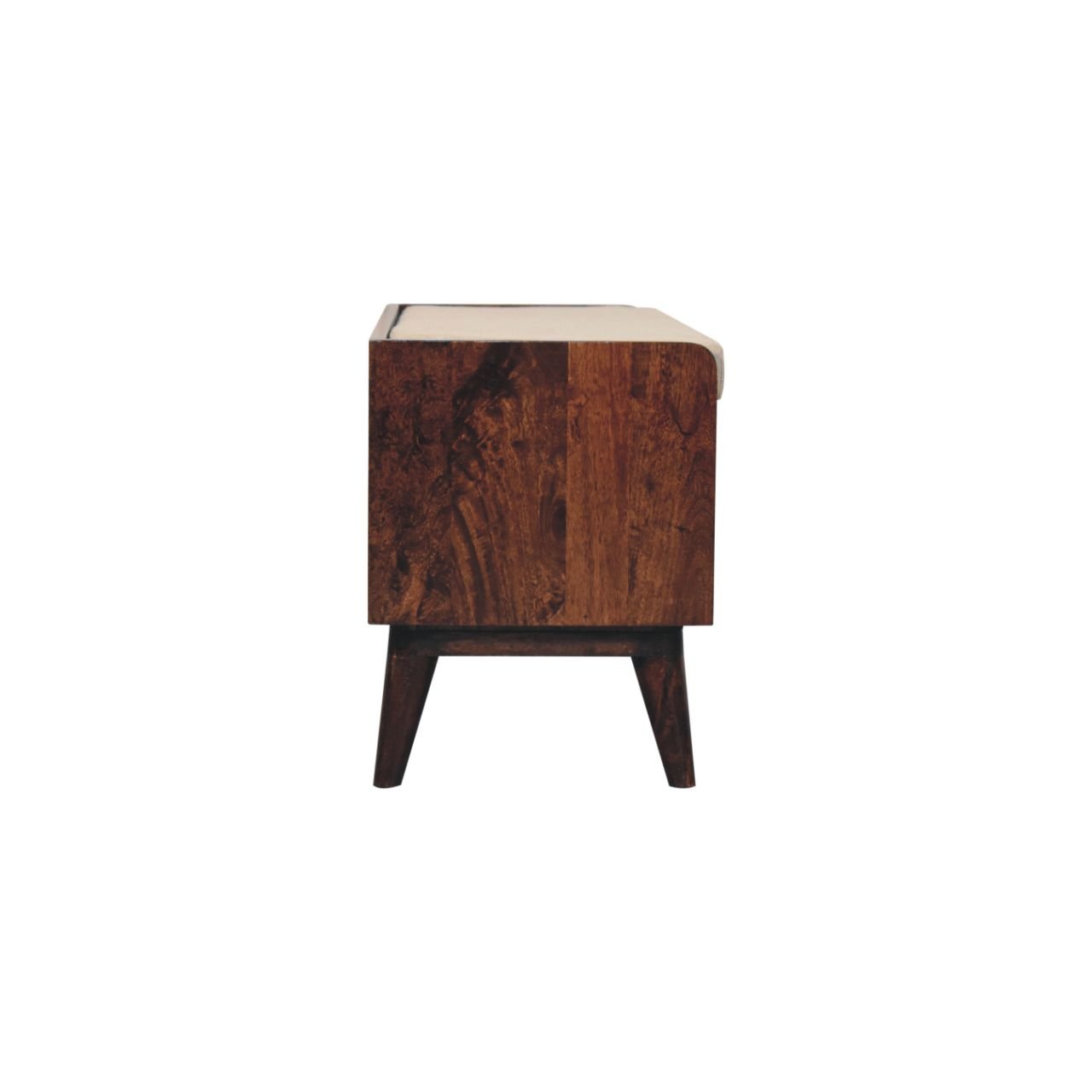 Ławka z litego drewna mango – orzechowa, 90 cm — model IN3832 - Image 6