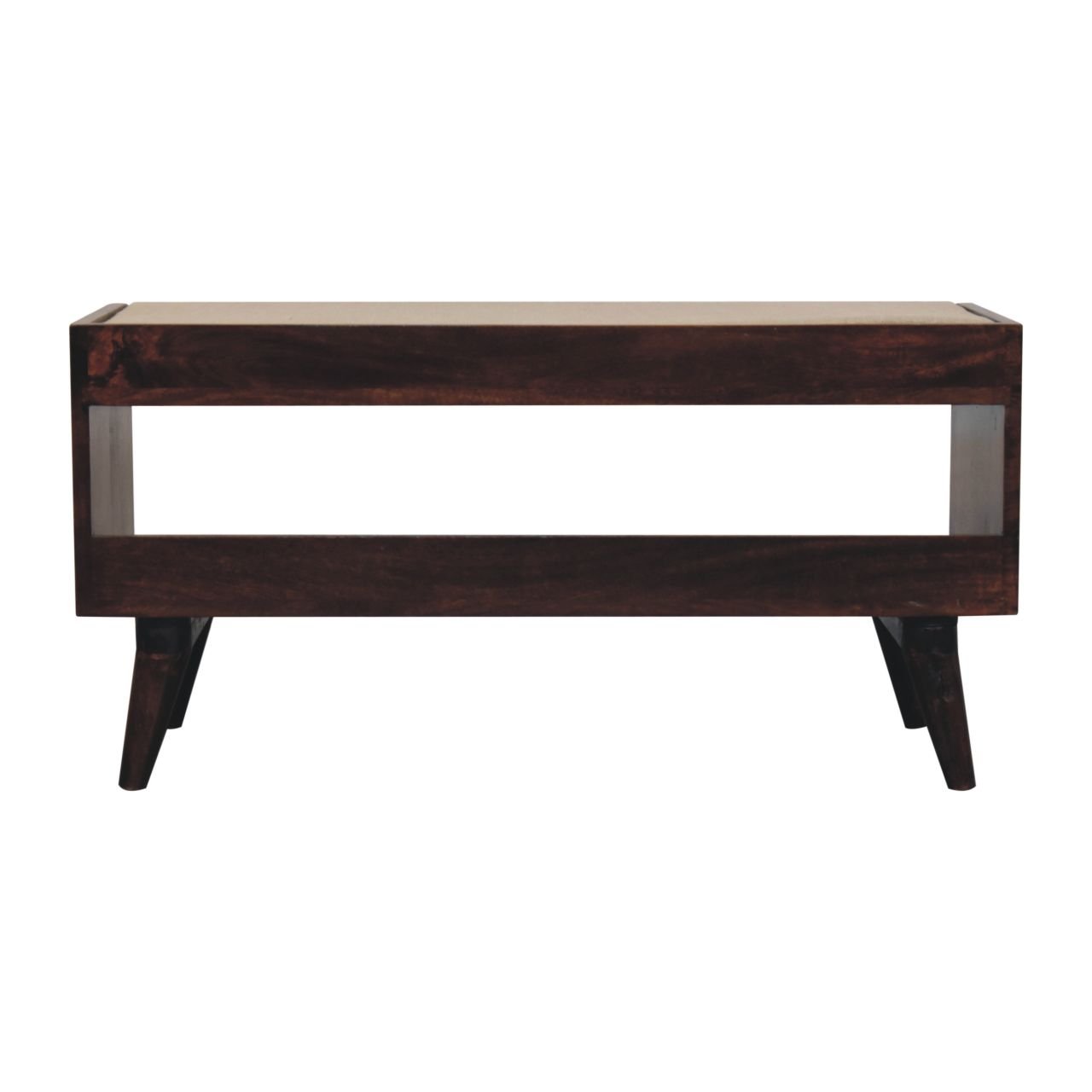 Ławka z litego drewna mango – orzechowa, 90 cm — model IN3832 - Image 7