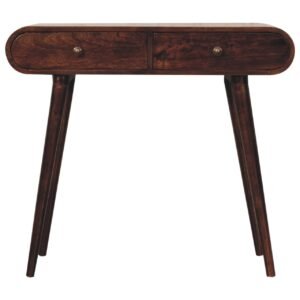 Stół z litego drewna mango – orzechowy, 90 cm — model IN3834