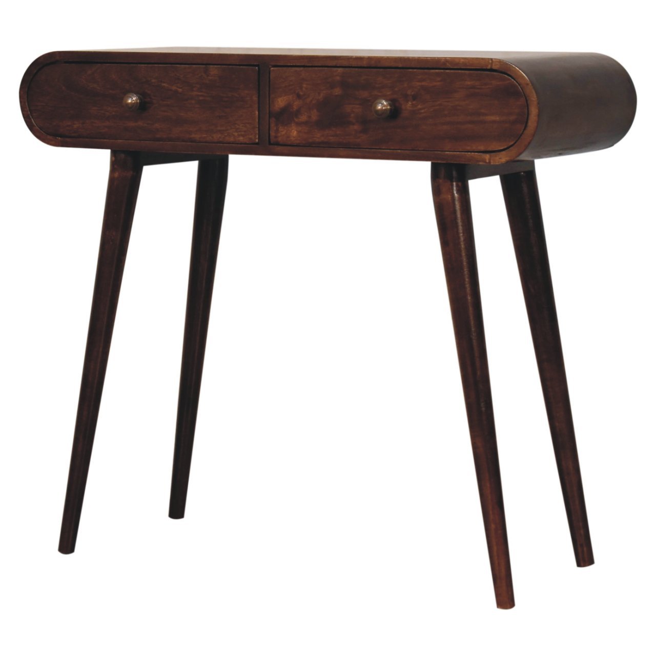 Stół z litego drewna mango – orzechowy, 90 cm — model IN3834 - obrazek 2