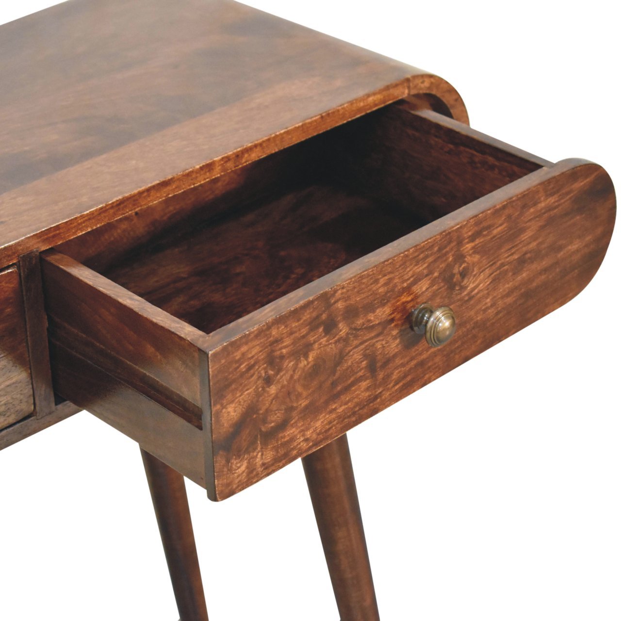 Stół z litego drewna mango – orzechowy, 90 cm — model IN3834 - obrazek 6
