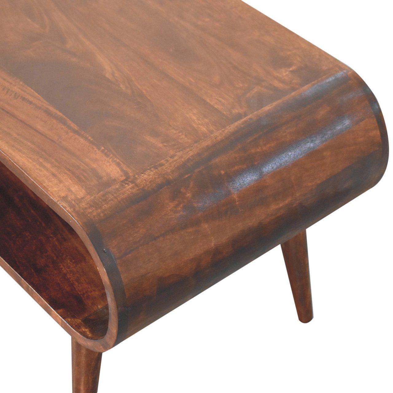 Stolik kawowy z litego drewna mango – orzechowy, 80 cm — model IN3835 - obrazek 6