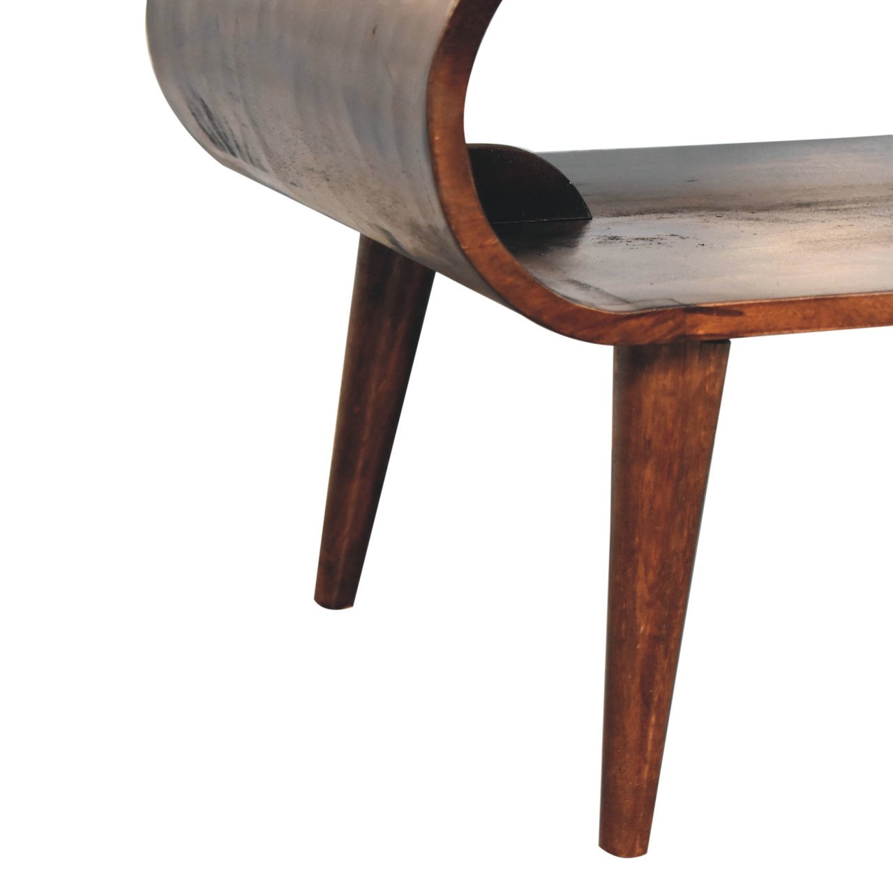 Stolik kawowy z litego drewna mango – orzechowy, 80 cm — model IN3835 - obrazek 7