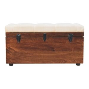 Kosz z litego drewna mango – orzechowy, 90 cm — model IN3840