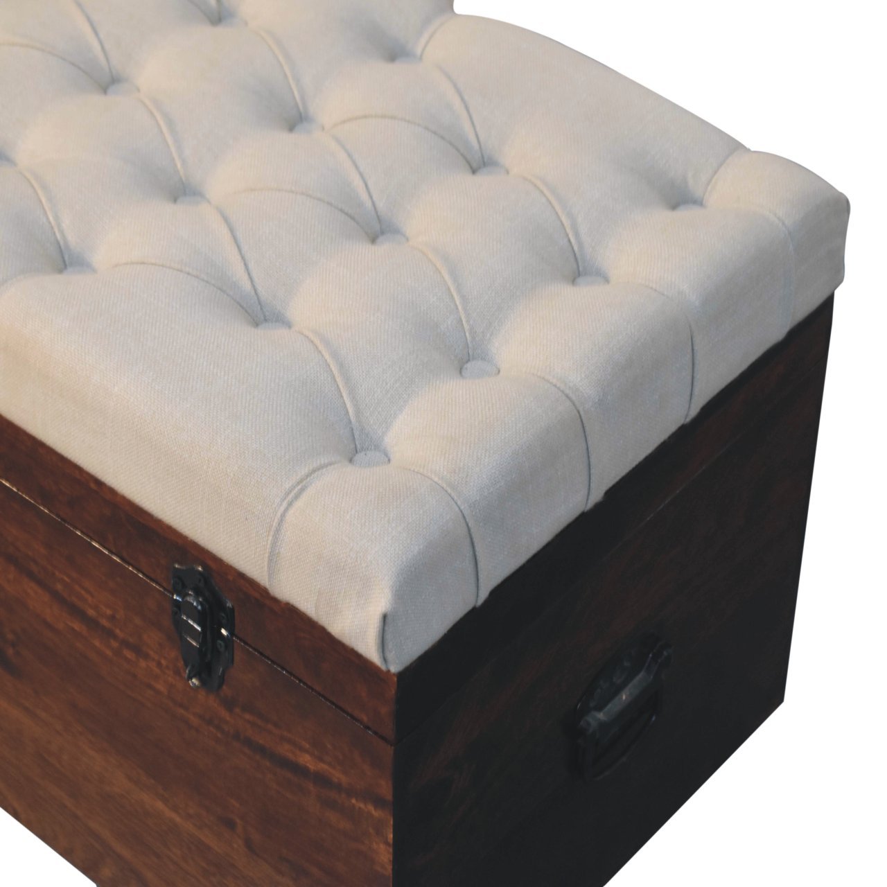 Kosz z litego drewna mango – orzechowy, 90 cm — model IN3840 - obrazek 5