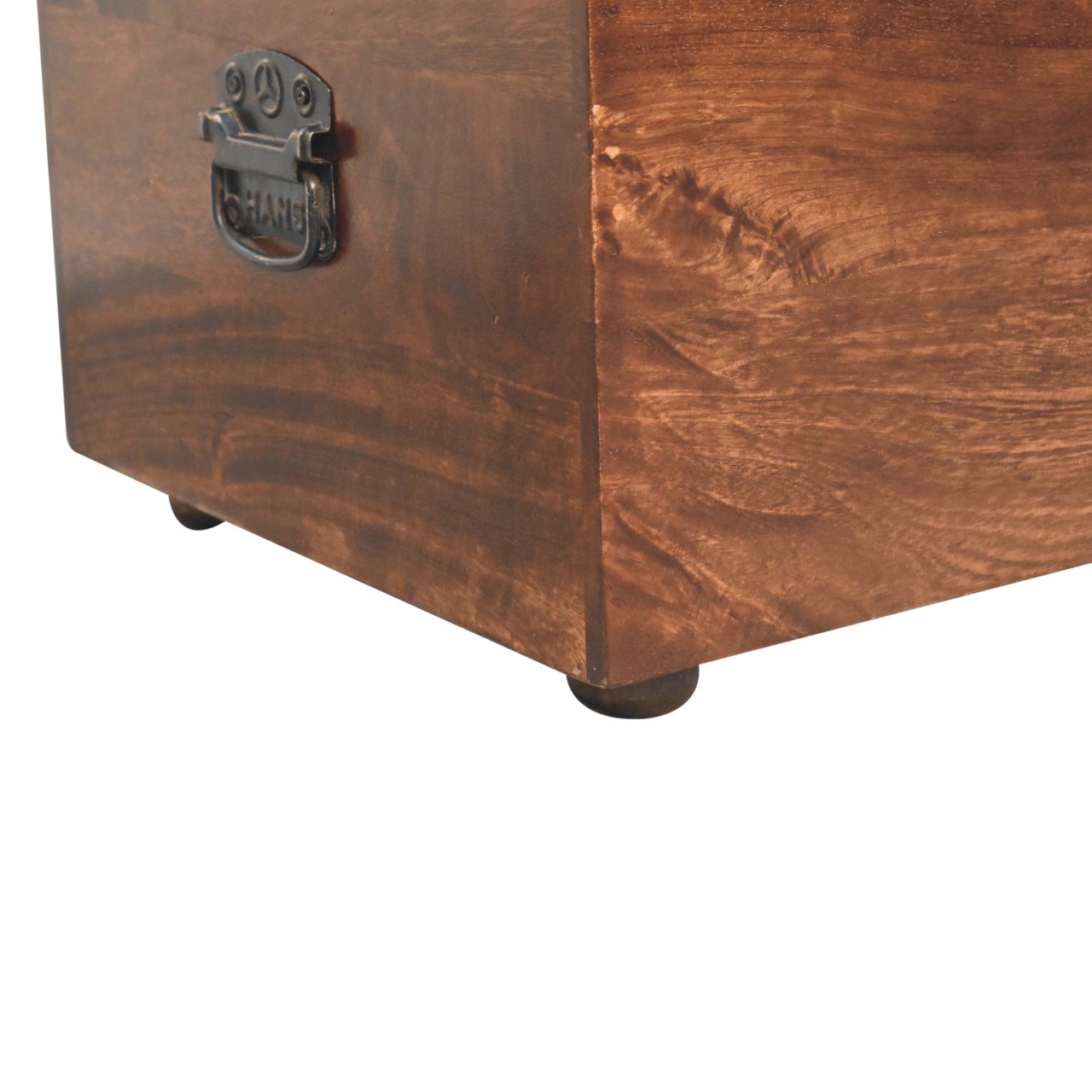 Kosz z litego drewna mango – orzechowy, 90 cm — model IN3840 - obrazek 7