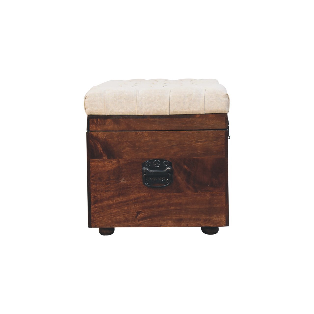 Kosz z litego drewna mango – orzechowy, 90 cm — model IN3840 - obrazek 8