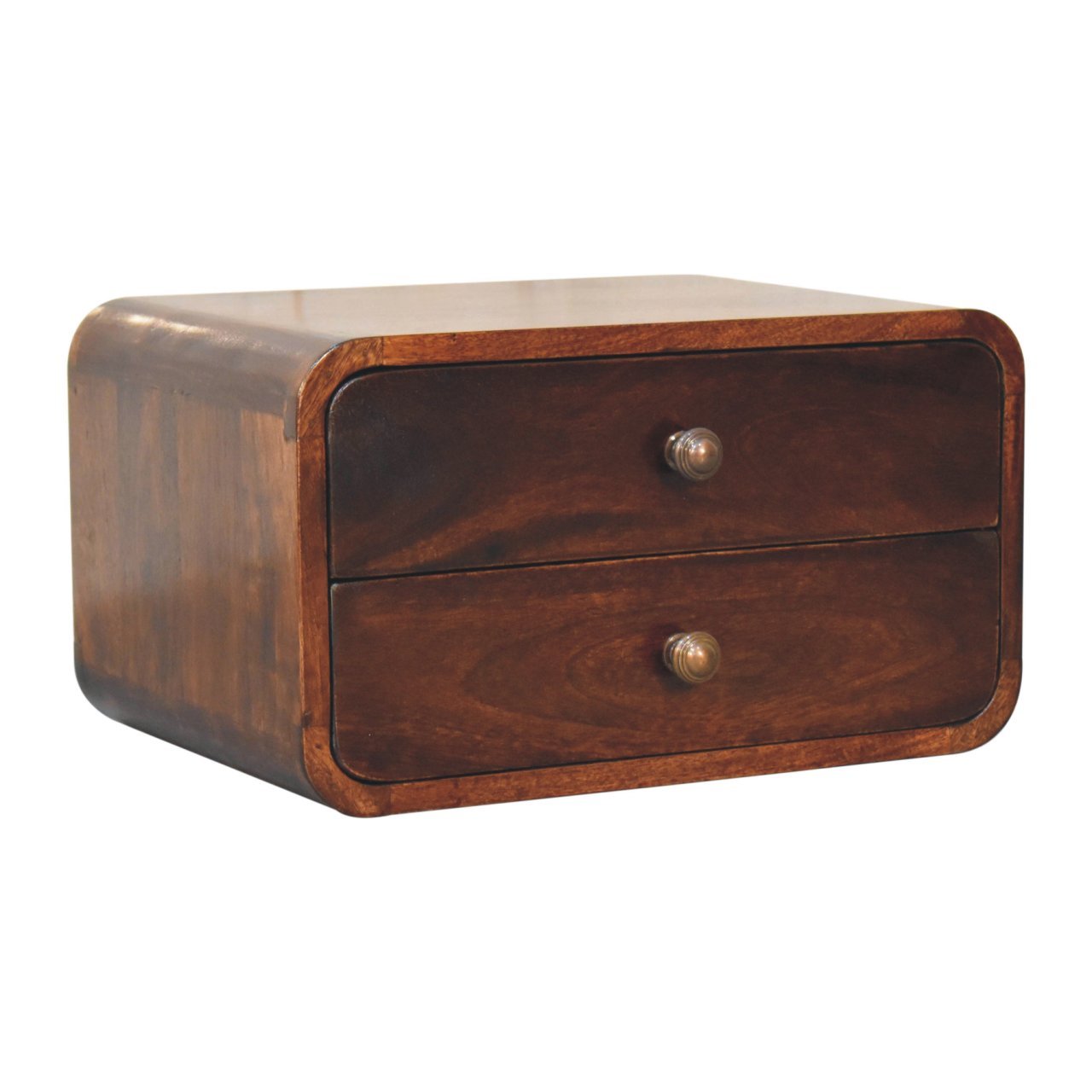 Szafka nocna z litego drewna mango – orzechowa, 45 cm — model IN3841 - obrazek 2