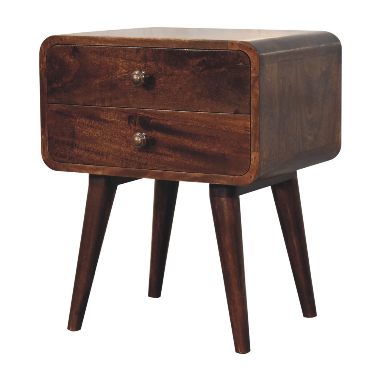 Szafka nocna z litego drewna mango – orzechowa, 45 cm — model IN3844 - Image 7