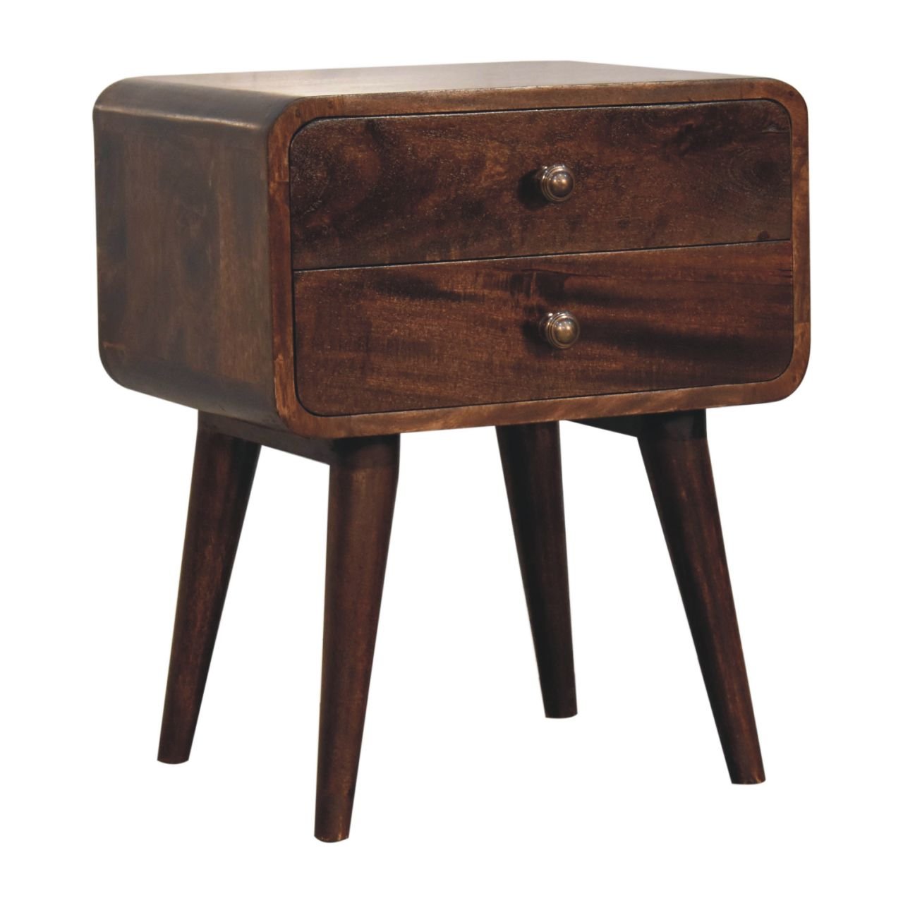 Szafka nocna z litego drewna mango – orzechowa, 45 cm — model IN3844 - Image 6