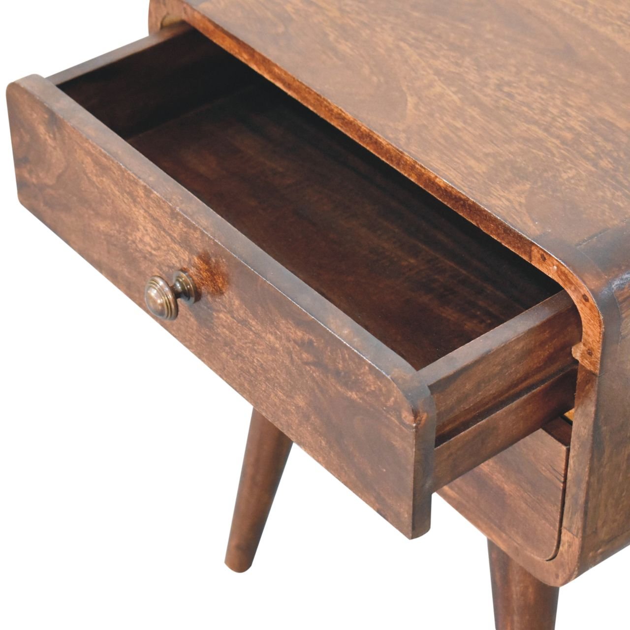 Szafka nocna z litego drewna mango – orzechowa, 45 cm — model IN3844 - Image 4