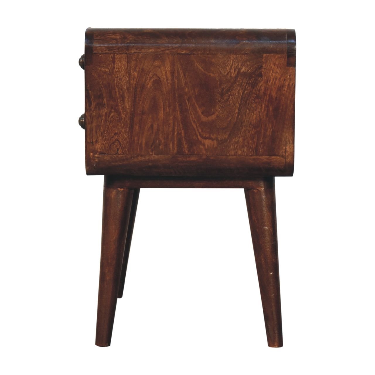 Szafka nocna z litego drewna mango – orzechowa, 45 cm — model IN3844