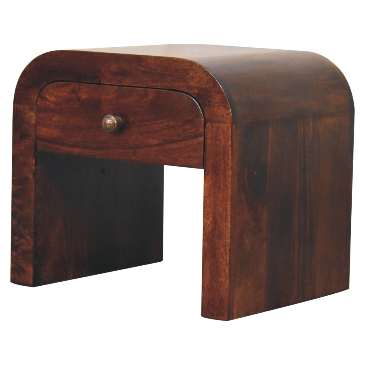 Szafka nocna z litego drewna mango – orzechowa, 45 cm — model IN3848 - Image 3