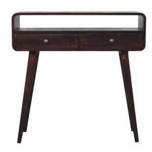 Stół z litego drewna mango – orzechowy, 90 cm — model IN3849