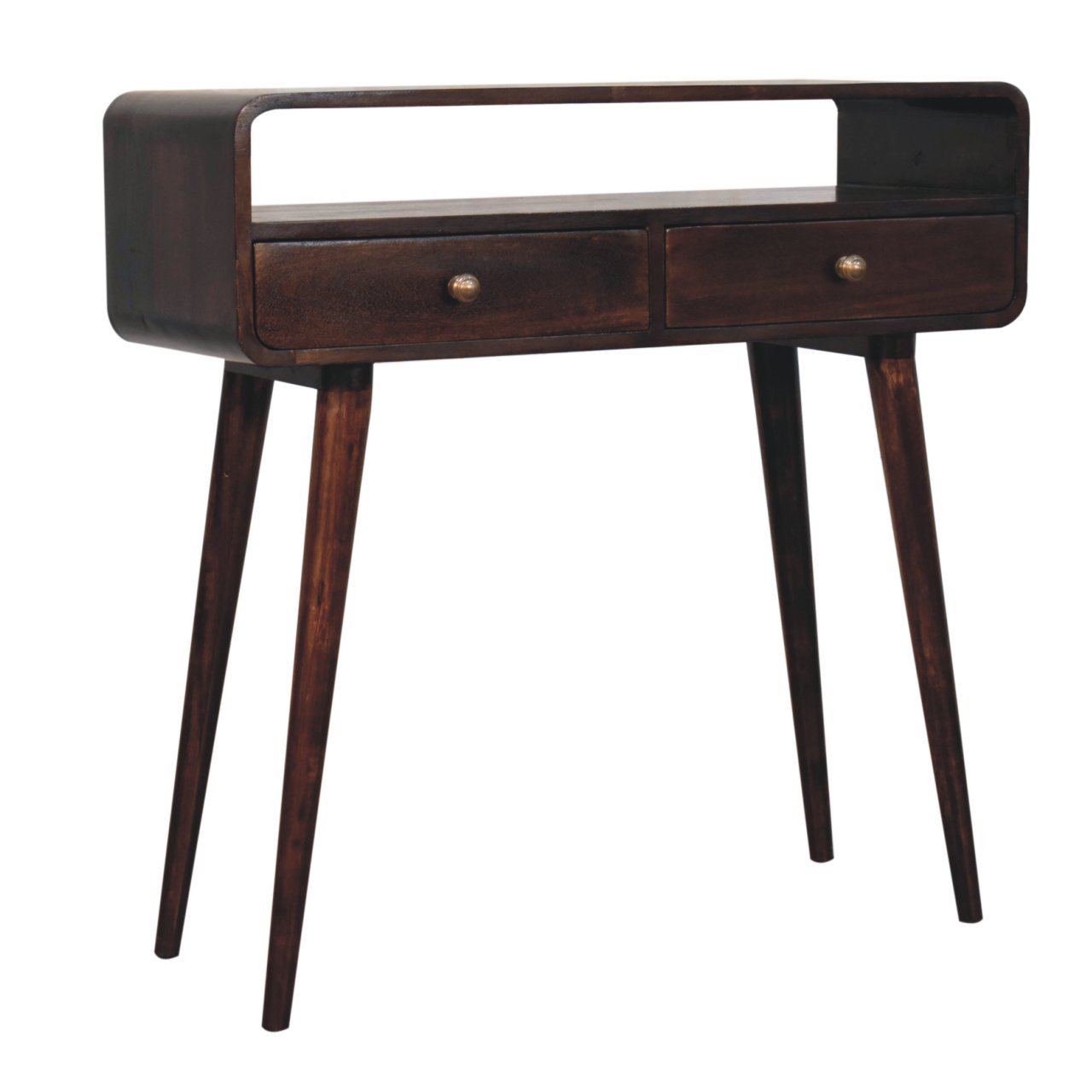 Stół z litego drewna mango – orzechowy, 90 cm — model IN3849 - obrazek 2