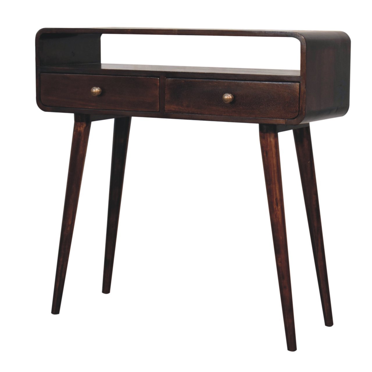 Stół z litego drewna mango – orzechowy, 90 cm — model IN3849 - obrazek 3