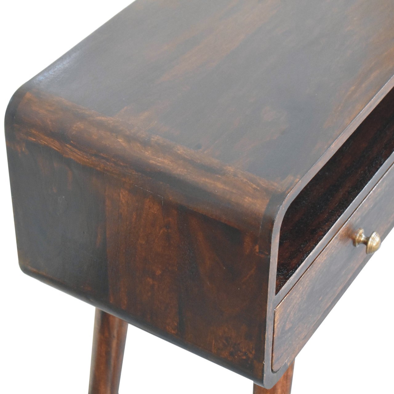 Stół z litego drewna mango – orzechowy, 90 cm — model IN3849 - obrazek 5