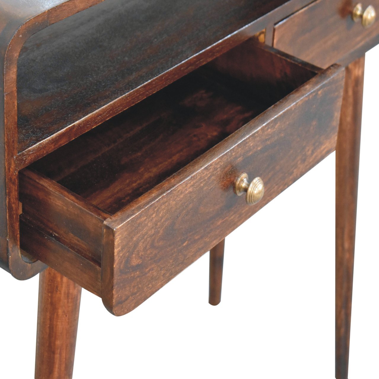 Stół z litego drewna mango – orzechowy, 90 cm — model IN3849 - obrazek 6