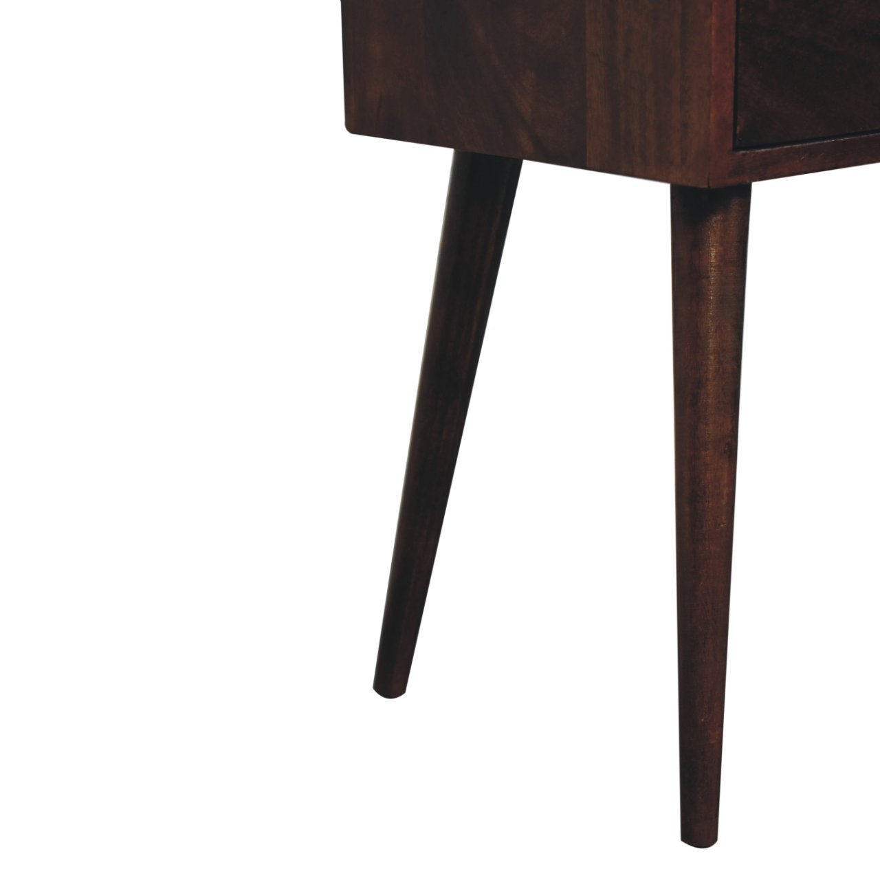 Szafka nocna z litego drewna mango – orzechowa, 30 cm — model IN3850 - obrazek 7
