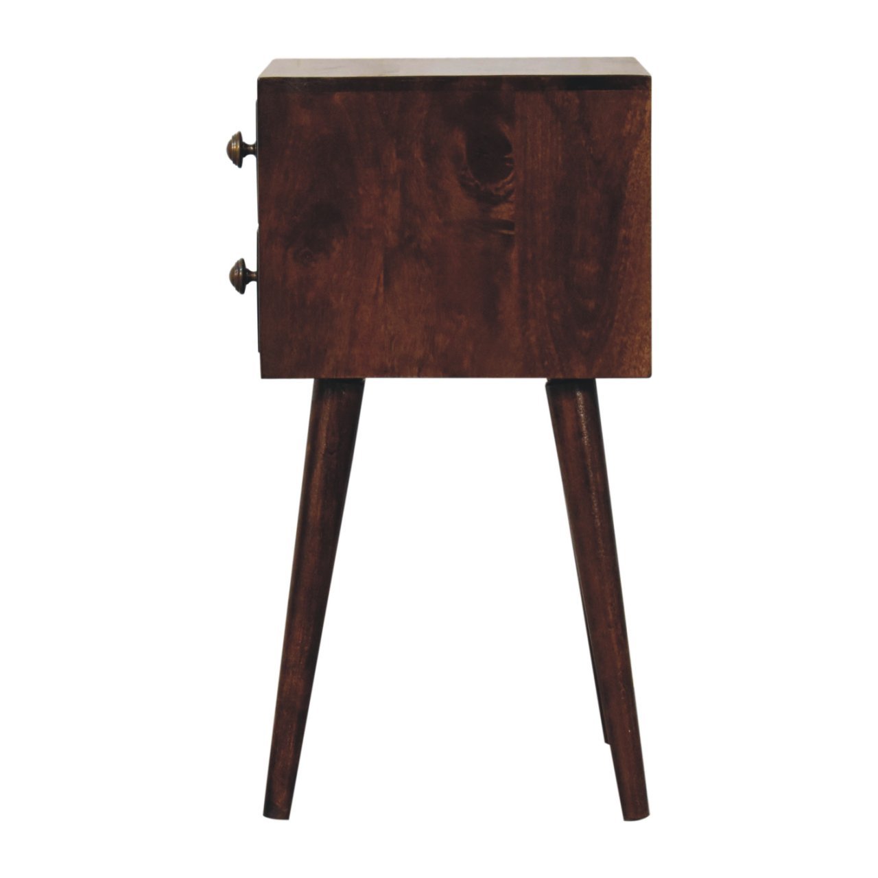 Szafka nocna z litego drewna mango – orzechowa, 30 cm — model IN3850 - obrazek 8