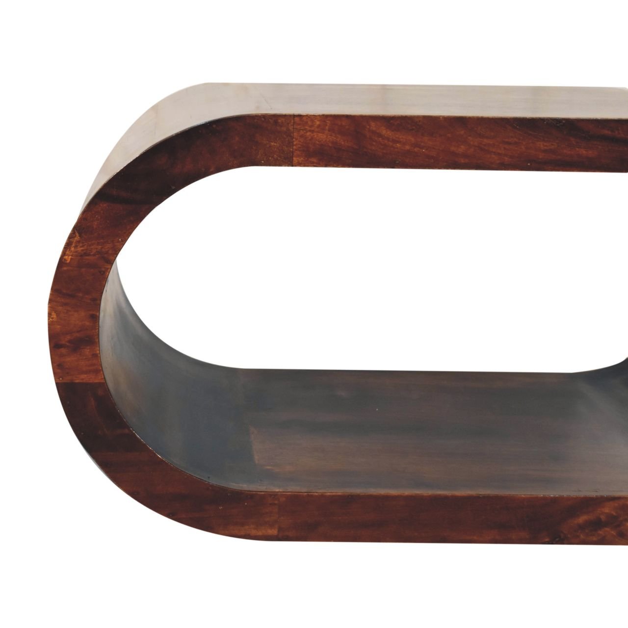 Stolik kawowy z litego drewna mango – orzechowy, 80 cm — model IN3851 - Image 4