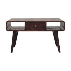 Stolik kawowy Curved California Walnut z szufladami